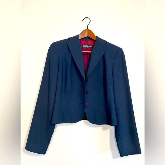 Navy Cropped Guess Collection Blazer - Picture 1 of 3